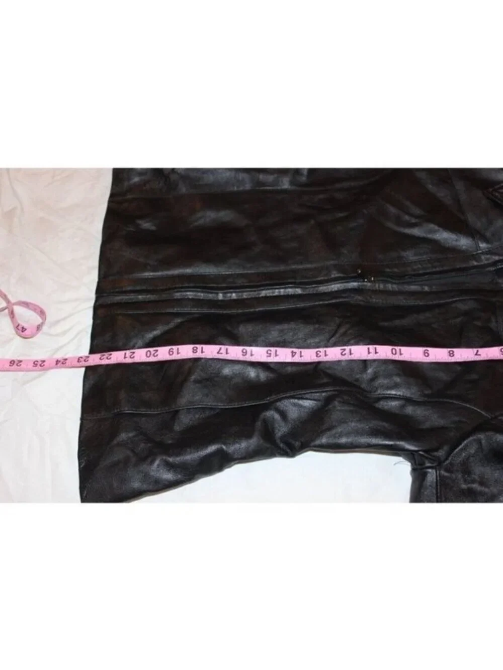 Joseph Ribkoff Black  Leather Minimalist Jacket Women size 10 Old Money